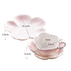 European Light Luxury Ceramic Flower Shape Coffee Cup with Saucer