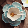 European Light Luxury Ceramic Flower Shape Coffee Cup with Saucer