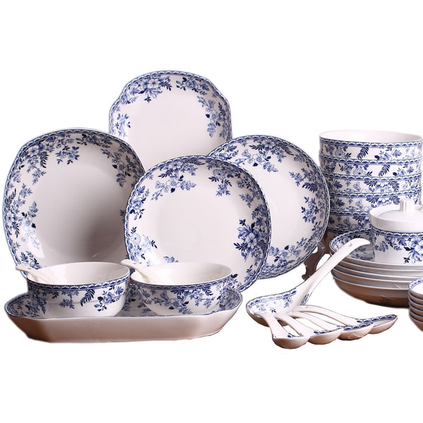 European blue and white porcelain plate bowl tableware household