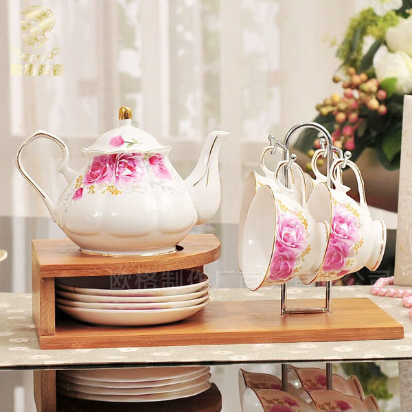 European ceramic coffee pot coffee cup with cup and dish set ceramic