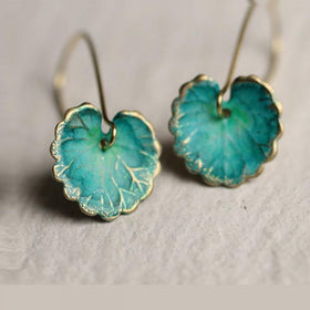 Exquisite Leaf Art Nouveau Earrings Creative Lotus Leaf Jewelry Ladies