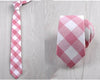 Fashion 6cm Skinny Cotton Tie Black Grey Plaid Striped Solid Slim