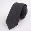 Fashion 6cm Skinny Cotton Tie Black Grey Plaid Striped Solid Slim