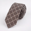 Fashion 6cm Skinny Cotton Tie Black Grey Plaid Striped Solid Slim