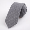 Fashion 6cm Skinny Cotton Tie Black Grey Plaid Striped Solid Slim