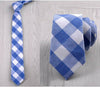 Fashion 6cm Skinny Cotton Tie Black Grey Plaid Striped Solid Slim