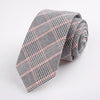 Fashion 6cm Skinny Cotton Tie Black Grey Plaid Striped Solid Slim