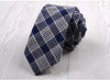 Fashion 6cm Skinny Cotton Tie Black Grey Plaid Striped Solid Slim