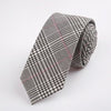 Fashion 6cm Skinny Cotton Tie Black Grey Plaid Striped Solid Slim