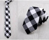 Fashion 6cm Skinny Cotton Tie Black Grey Plaid Striped Solid Slim