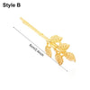 Fashion Elegant Metal Leaf Shape Hair Clip Women Bride Hairpins