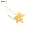 Fashion Elegant Metal Leaf Shape Hair Clip Women Bride Hairpins