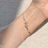 Sterling Silver Link Chain Crystal Flower Charm