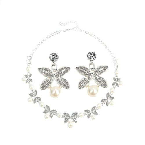 Flower Chocker Necklace Earrings sets