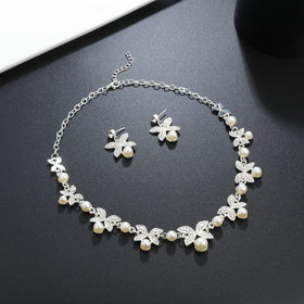 Flower Chocker Necklace Earrings sets