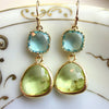 Gold Peridot Drop Earrings for Women