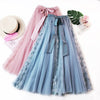 Fashion Tutu Tulle Skirt Women Long Maxi Skirt Korean Cute Bow High