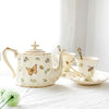 French Garden Tea Cup and Saucers Set Porcelain Tea Pot Teacup Coaster