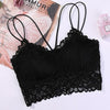 French Style Lace Bra Strappy Plunge V Neck Full Lace Cups Cross