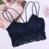 French Style Lace Bra Strappy Plunge V Neck Full Lace Cups Cross