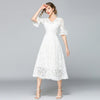 French Summer Princess White Lace Dress Vestidos Casual Mujer 2021