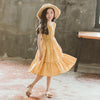 Plaid Pattern Yellow Dress