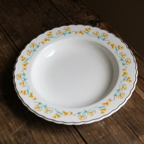 Golden Edge Blue Lace Small Fresh Garden Flower Dessert Plate /8 Inch