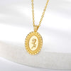 Gothic Oval Shape Roseflower Necklaces For Women Stainless Steel Gold