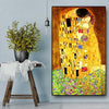 Gustav Klimt Kiss Famous Figure Wall Canvas Painting Print on Canvas