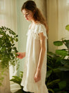 Cottagecore white cotton nightgow sleepwear Vintage