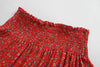 Red Floral Print Beach Bohemian Skirt