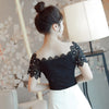 Hollow Out  Women Sexy Short Sleeve Blouse Ladies Fashion Elegant