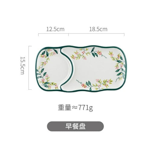 Home Ceramic Bowl Dumpling Dish Net Celebrity Tableware Set Ceramic