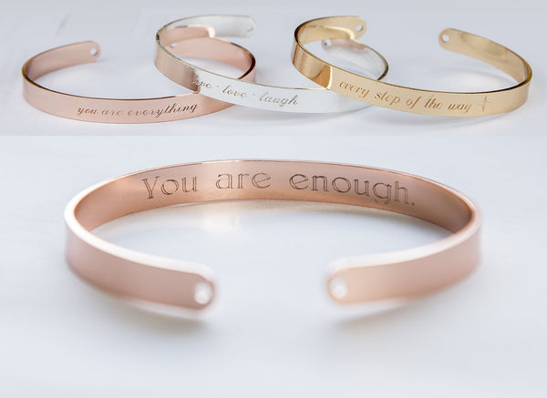 I Am Enough Bracelet, Engraved Secret Message Bracelet, I am Enough