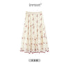 Summer Guaze Skirt Women Elegant Style Double Layer Flower