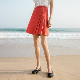 Women's Skirt Young Cute College Style Pleated Stitching