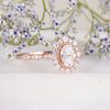 INSTOO Art Deco Moissanite Rose Gold 5X7mm Oval Cut Moissanite Ring