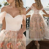 Ivory Flower Lace A Line Sweetheart Party Dress