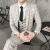 ( Jacket + Vest + Pants ) Boutique Plaid Groom