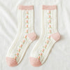 Japanese Harajuku Style Kawaii Woman Socks Cotton with Strawberry and