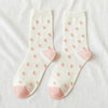 Japanese Harajuku Style Kawaii Woman Socks Cotton with Strawberry and