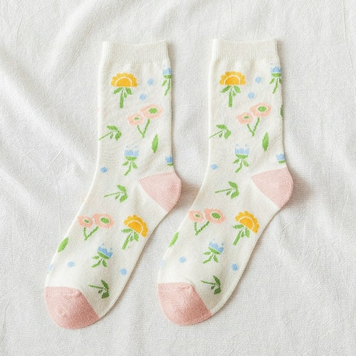 Japanese Harajuku Style Kawaii Woman Socks Cotton with Strawberry and