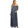 Jastie Off the Shoulder Maxi Dress Pregnant Mesh Lace Embroidered