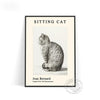 Jean Michel Bernard Exhibition Museum Poster, Sitting Cat Black White