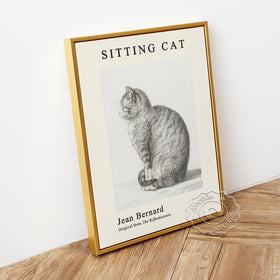 Jean Michel Bernard Exhibition Museum Poster, Sitting Cat Black White