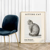 Jean Michel Bernard Exhibition Museum Poster, Sitting Cat Black White