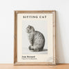 Jean Michel Bernard Exhibition Museum Poster, Sitting Cat Black White