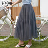 Jielur 2021 New Summer Skirt Loose Slim Mesh Tulle Skirts Womens  Chic