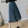 Jielur Autumn Winter Women Skirt Dual use Slim High Waist Pleated