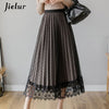 Jielur Autumn Winter Women Skirt Dual use Slim High Waist Pleated